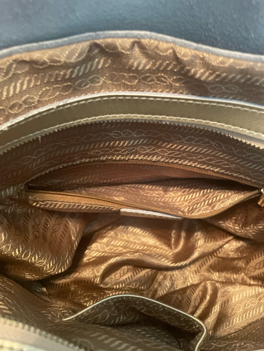 Gold Metallic Leather Tote Bag - Picture 6 of 11